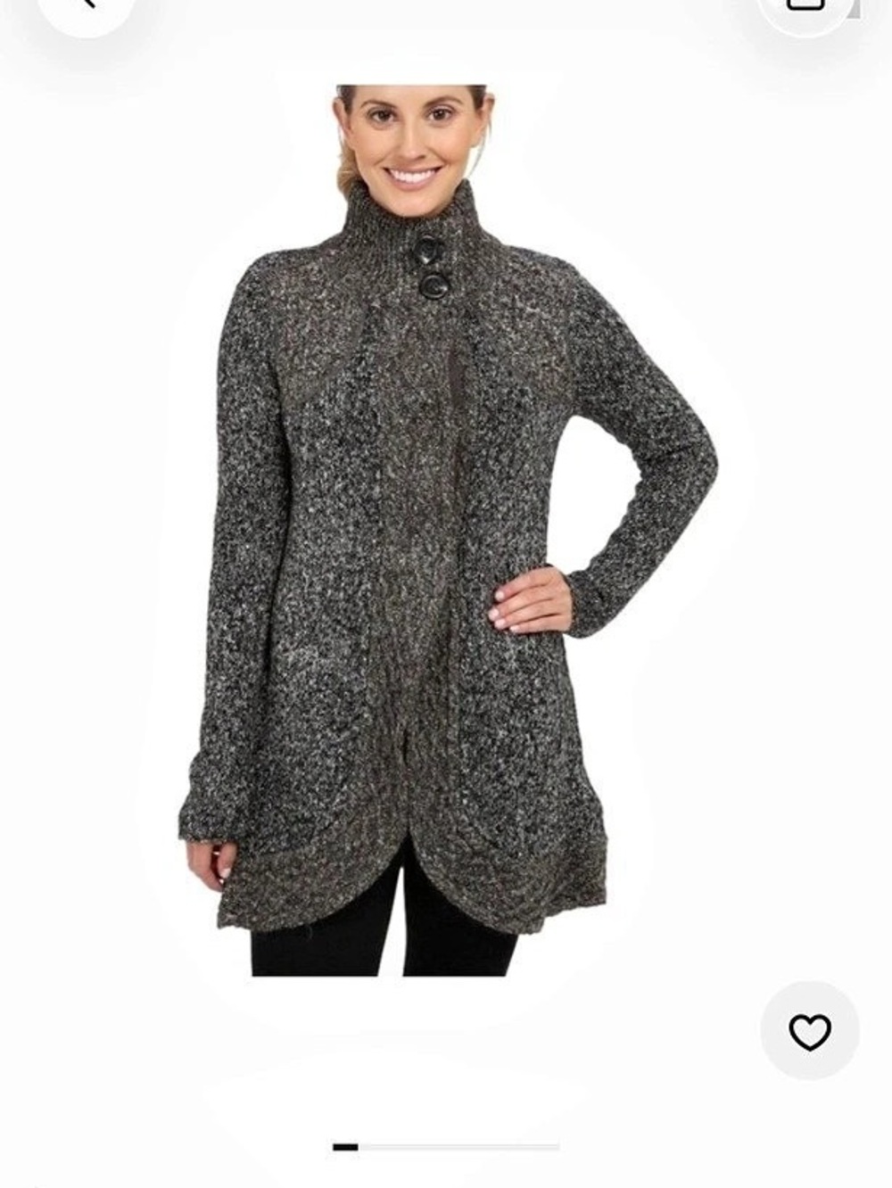 prAna Angelica Duster Cardigan Chunky Knit Duster Cardigan Gray Medium